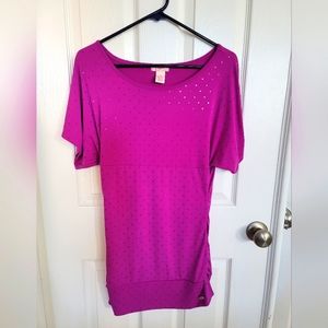 Candie's side scrunch short sleeve blouse